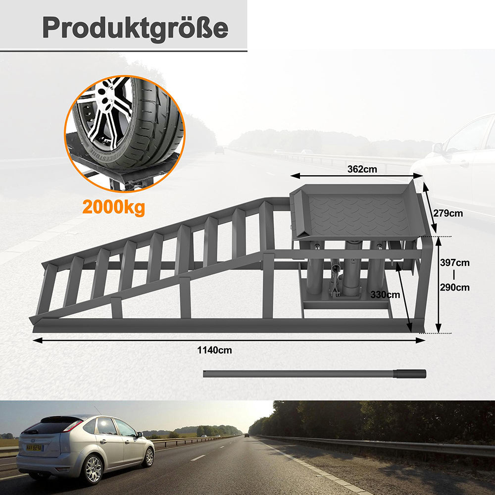 Rampa di carico per auto - Xylo - Regolabile in altezza, grigio