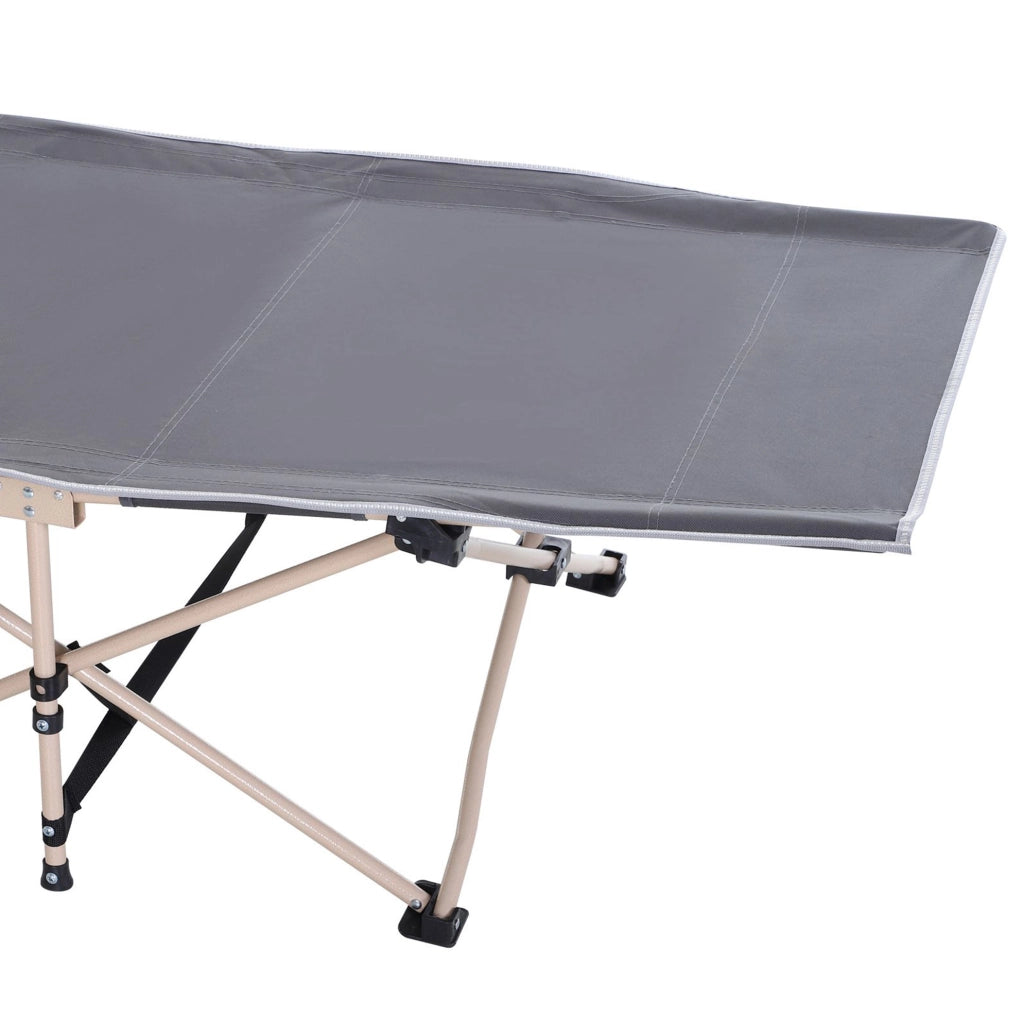 Lettino da campeggio pieghevole con borsa per il trasporto; 190 x 68 x 52 cm; grigio scuro