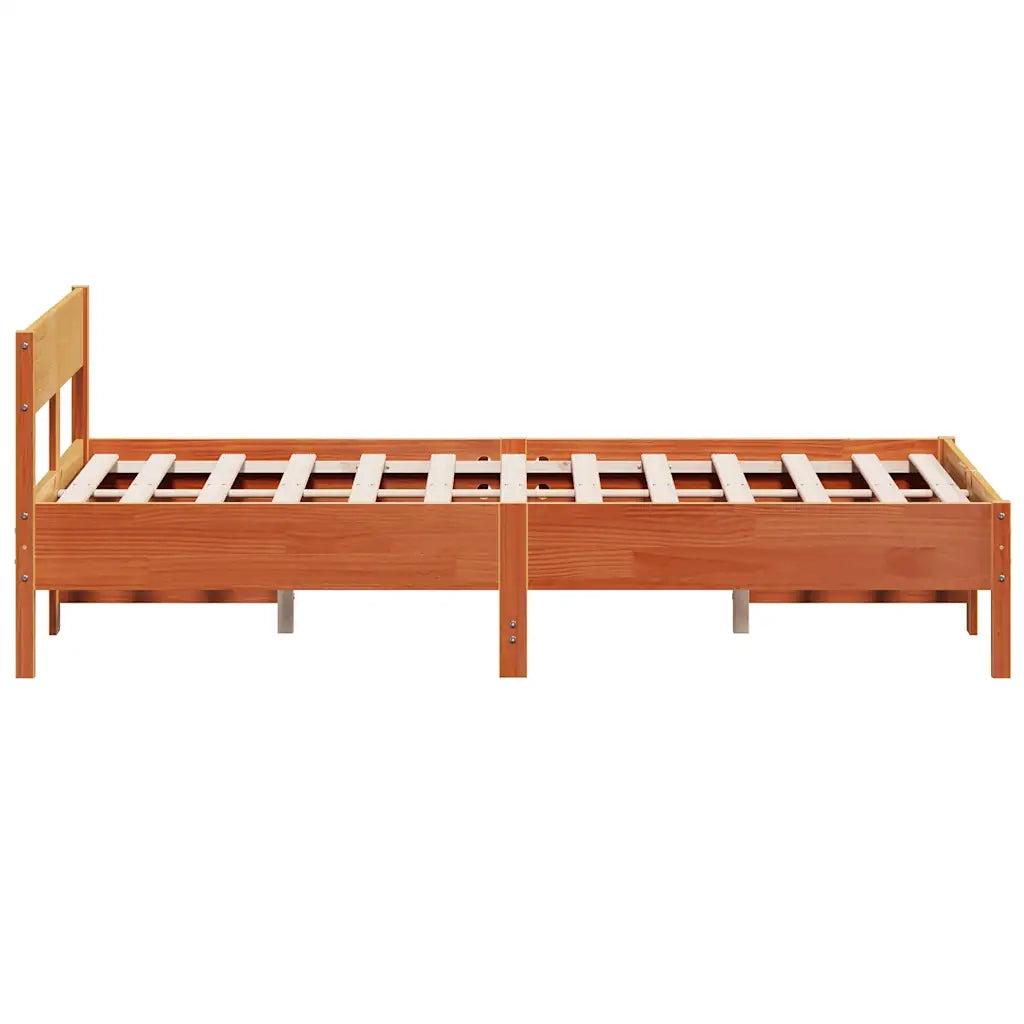 Letto senza Materasso Marrone Cera 150x200 cm in Legno di Pino