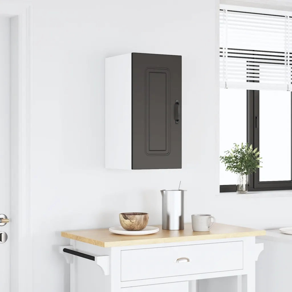 Pensile da Cucina-Mobile Cucina da Parete Kalmar Nero in Legno Multistrato 522690