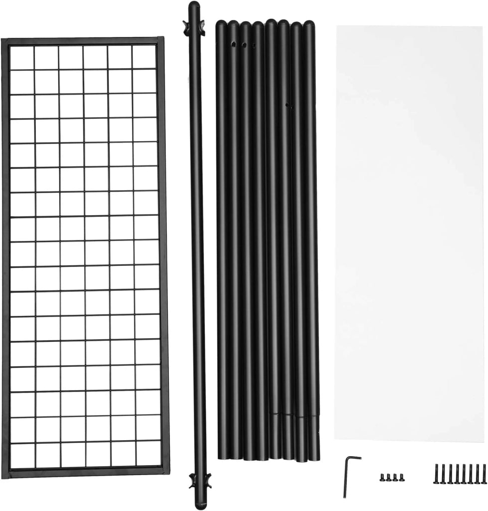 SONGMICS Appendiabiti telaio in acciaio con asta e ripiano 33,5 x 92,5 x 153 cm, per camera da letto, guardaroba, lavanderia, nero opaco HSR23BK