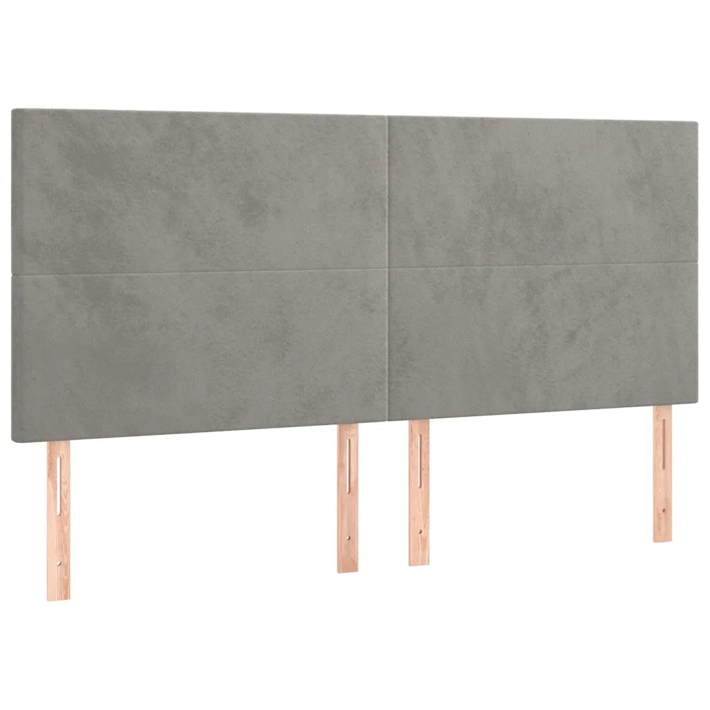 Giroletto a Molle con Materasso Grigio Chiaro 180x200cm Velluto 3132573