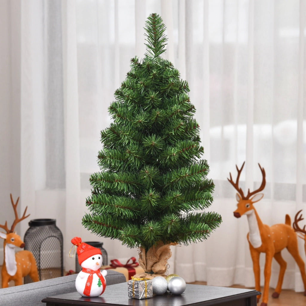 Mini albero di Natale decorazione perfetta da interno-Mini abete artificiale-Decorazioni natalizie in PVC 90 cm Verde