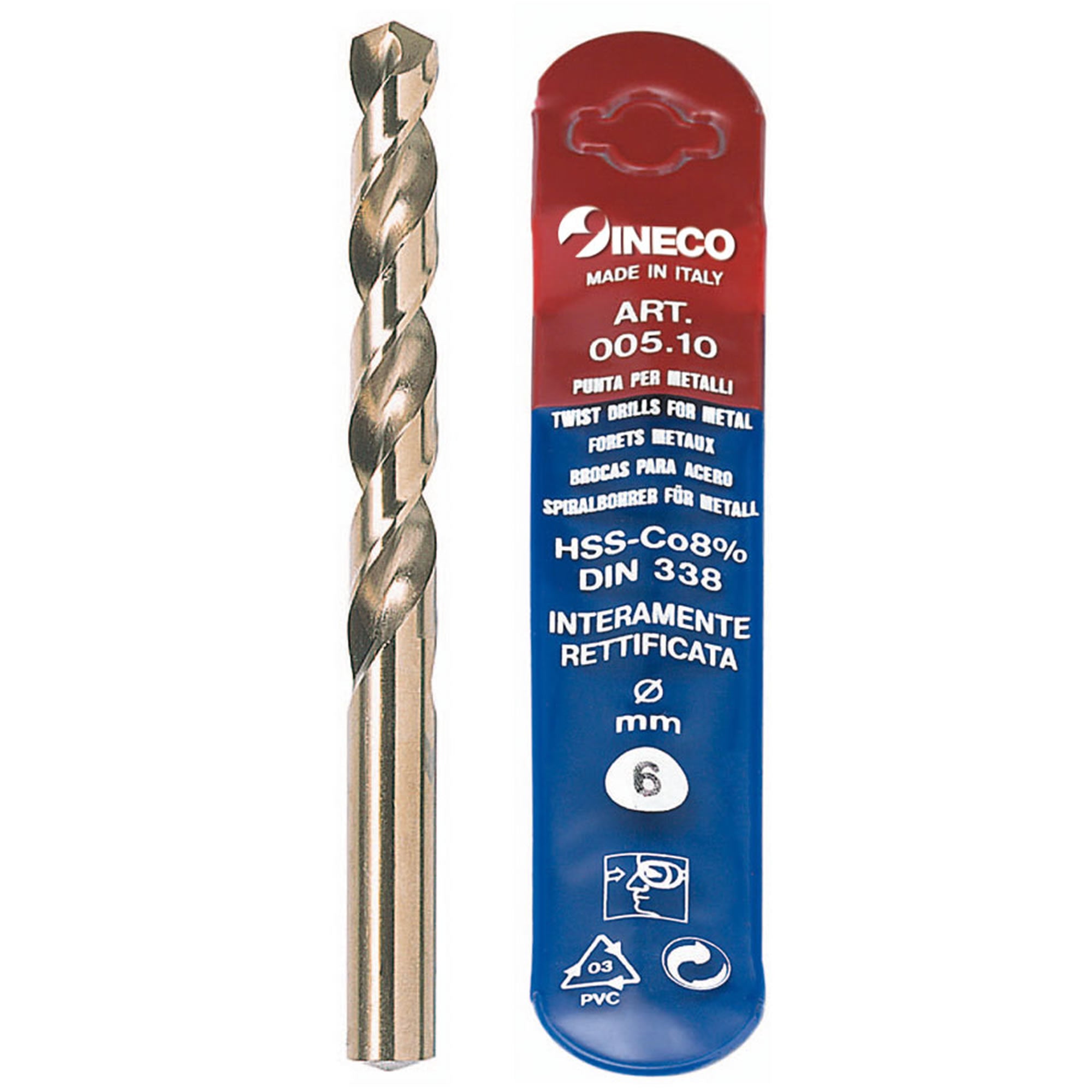 Punta cobalto hss co8% din338 mm 6 ineco