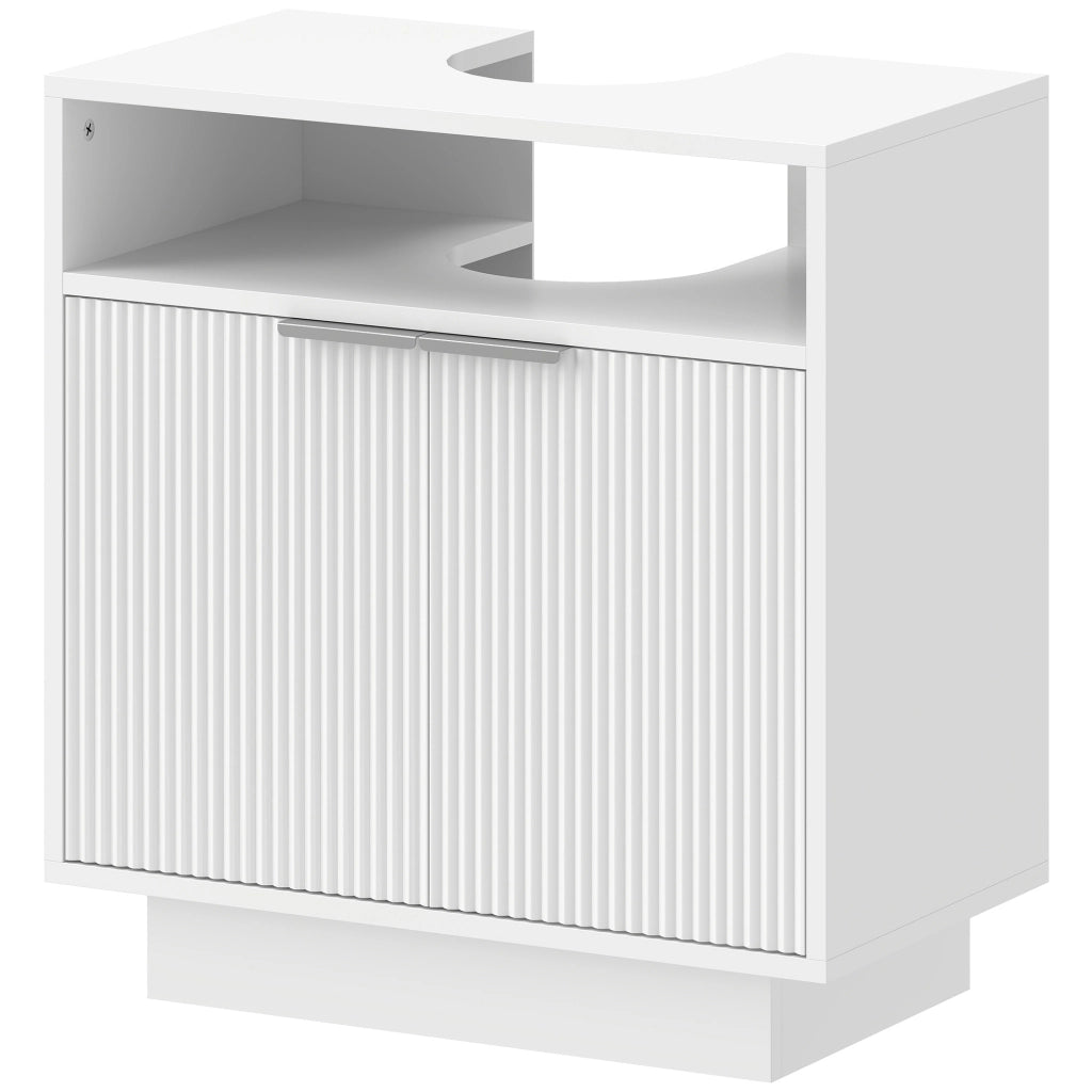 Mobile Sottolavabo Bagno con Ripiano Regolabile ¨C Zephmum ¨C Legno 60x33x63 cm Bianco