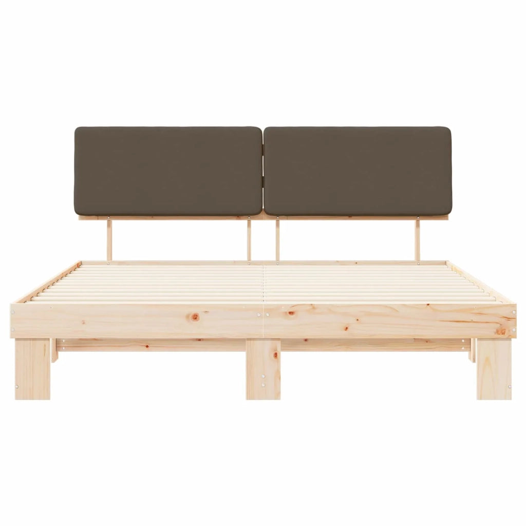 Letto matrimoniale | Letto per adulti | Letto con Testiera Rivestita Talpa 200 x 200 cm Pino massello