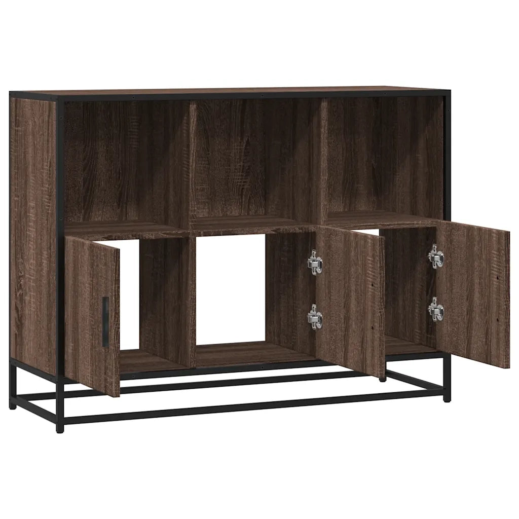 Credenza Rovere Marrone 100x35x76 cm in Legno Multistrato