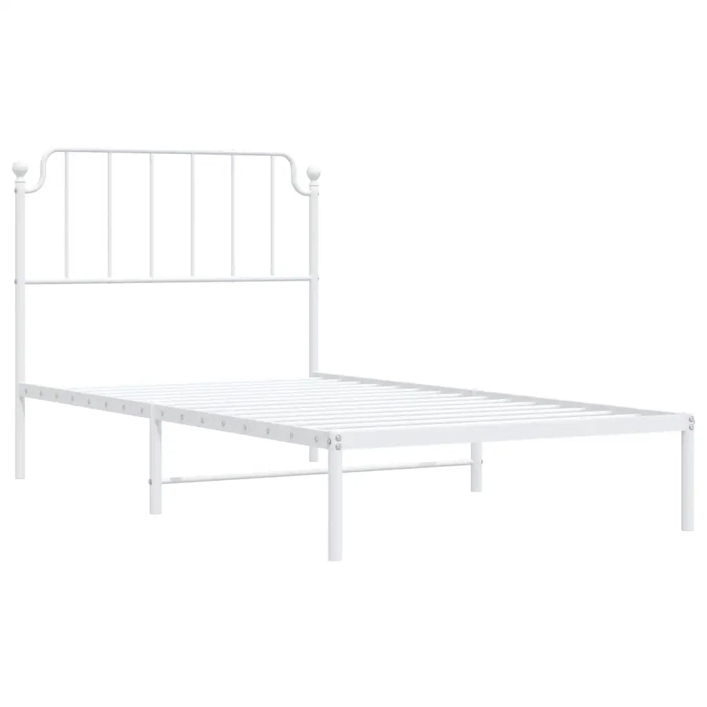 Giroletto con Testiera Metallo Bianco 100x200 cm 373931