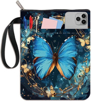 Cassettiere Vintage Blu con Cerniera e Tasca Extra | Per Libri Tascabili | Tessuto Lavabile | Copertina per Libri Appassionati