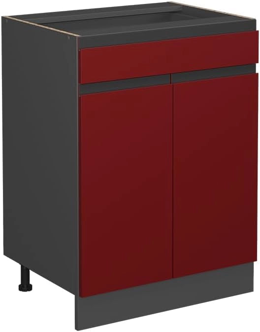 Frontale cucina R-Line, Rosso, 59.2 x 70.8 cm frontale del mobile per mobile base con cassetti