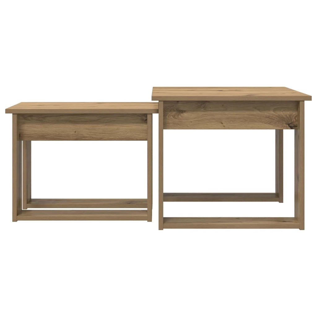 Set di Tavolini da Caffè 2 pcs Rovere artigianale
