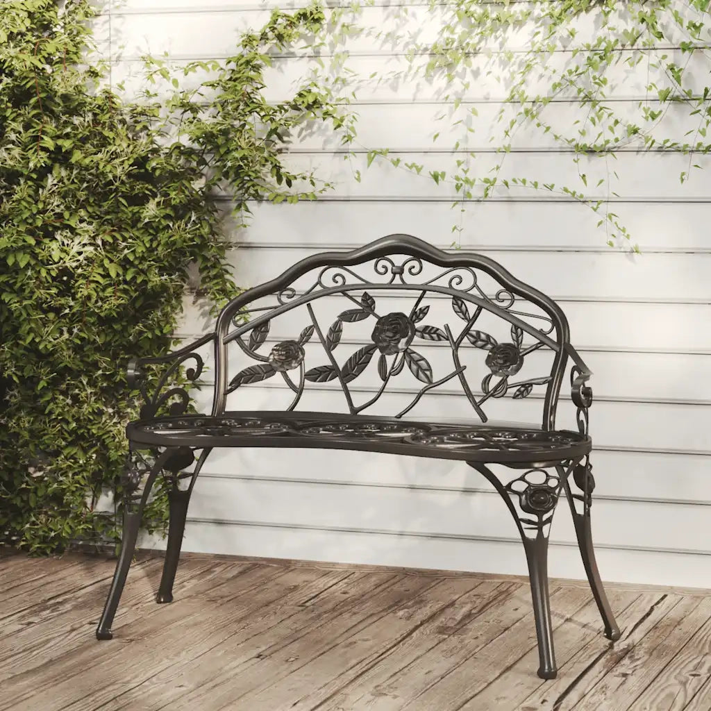 Panchina da Giardino | Panca da Giardino 100 cm in Alluminio Pressofuso Nero
