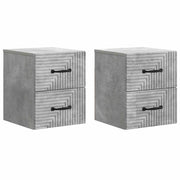 Mobiletto da notte a muro con cassetto 2 pcs Grigio Cemento 898642