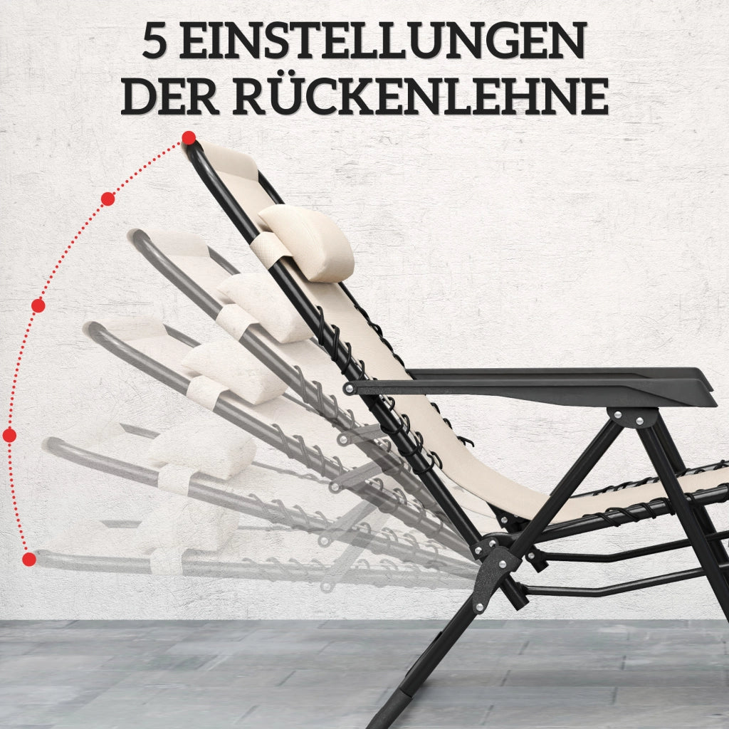 Set Lounge Relax Giardino ¨C zephmum ¨C Grigio 90x56x110 cm