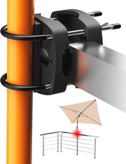 Supporto per ombrellone balcone flessibile nero - supporto per ombrellone balcone da montare facilmente con sostituzione per standard ombrellone Supporto per ombrellone con chiusura