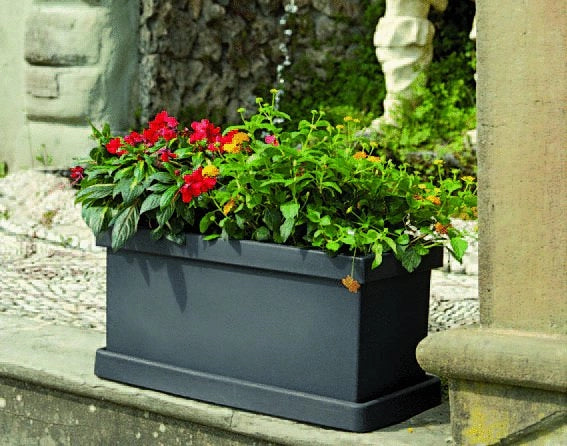 FIORIEREA  SAGITTA CASSETTA RETTANGOLARE DA 80CM IN RESINA Colore: Antracite