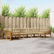Set di divani da esterno con cuscino 7 pcs Naturale e Beige