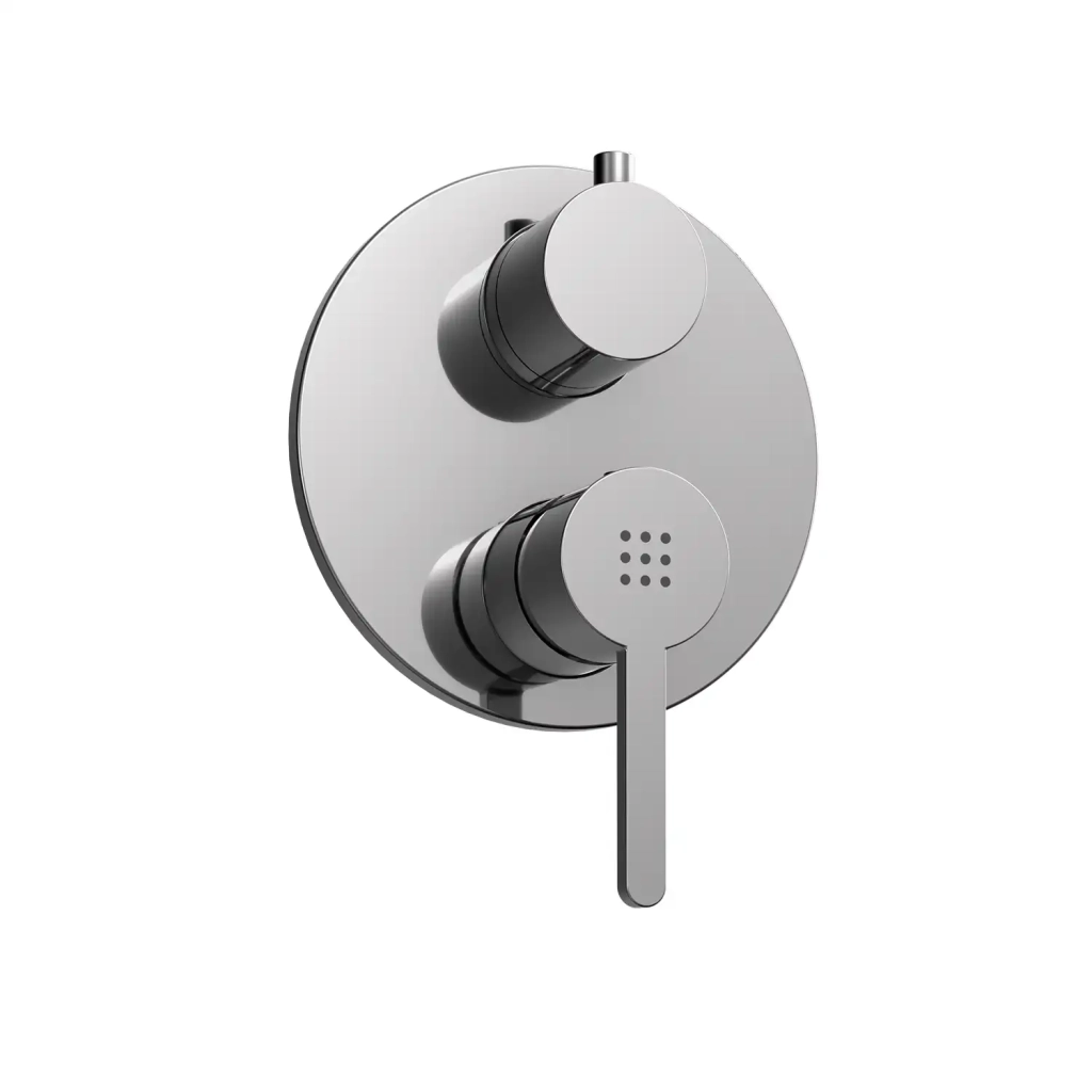 Set doccia cromato - Miscelatore incasso 2 vie Virna, braccio 30cm, soffione slim 20cm e doccino