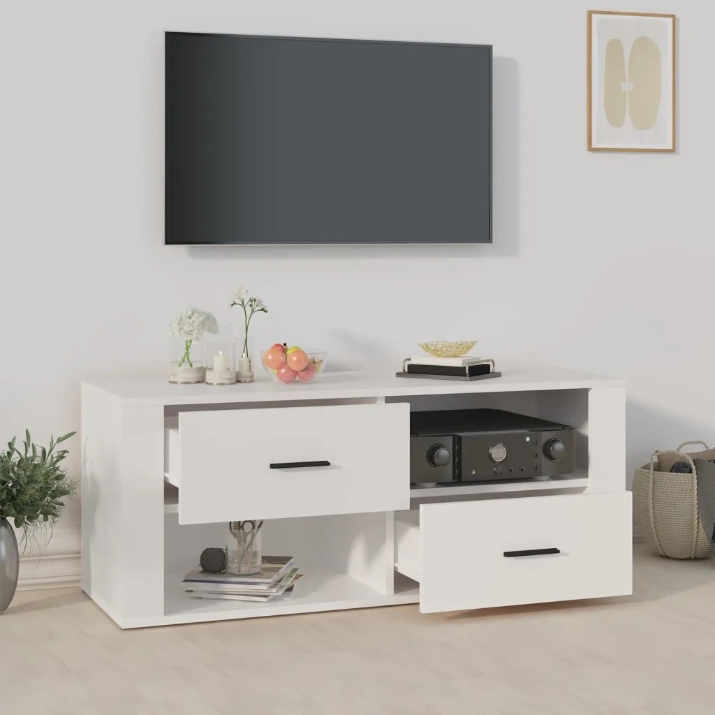Mobile Porta TV-Credenza per TV Bianco 100x35x40 cm in Legno Multistrato