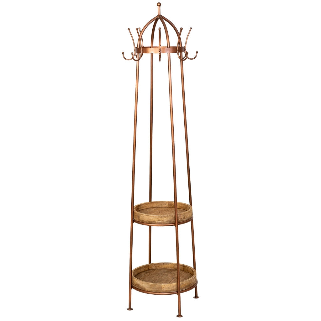 Appendiabiti in legno marrone e nero 50x50x186h cm