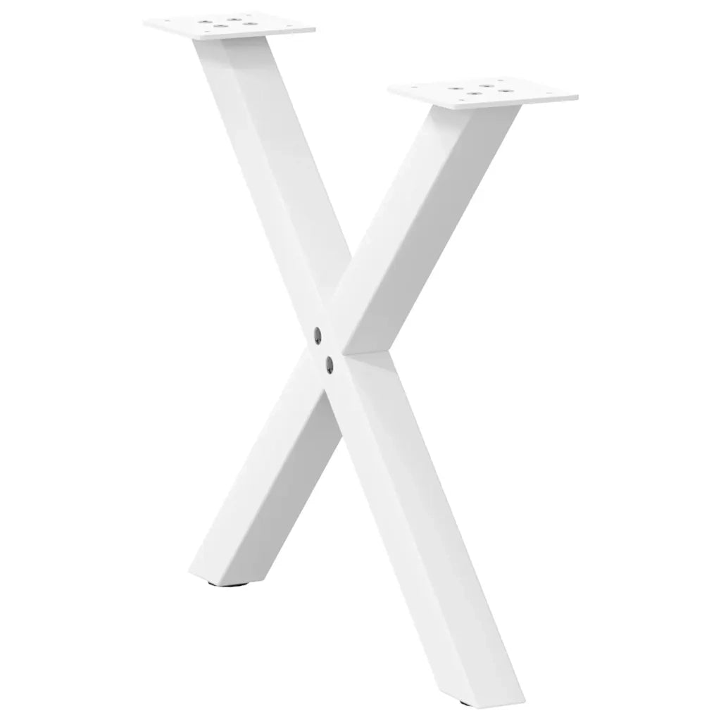 Gambe per Tavolino da Caffè a Forma di X 2 pz Bianche 50x(42-43) cm Acciaio 4012897