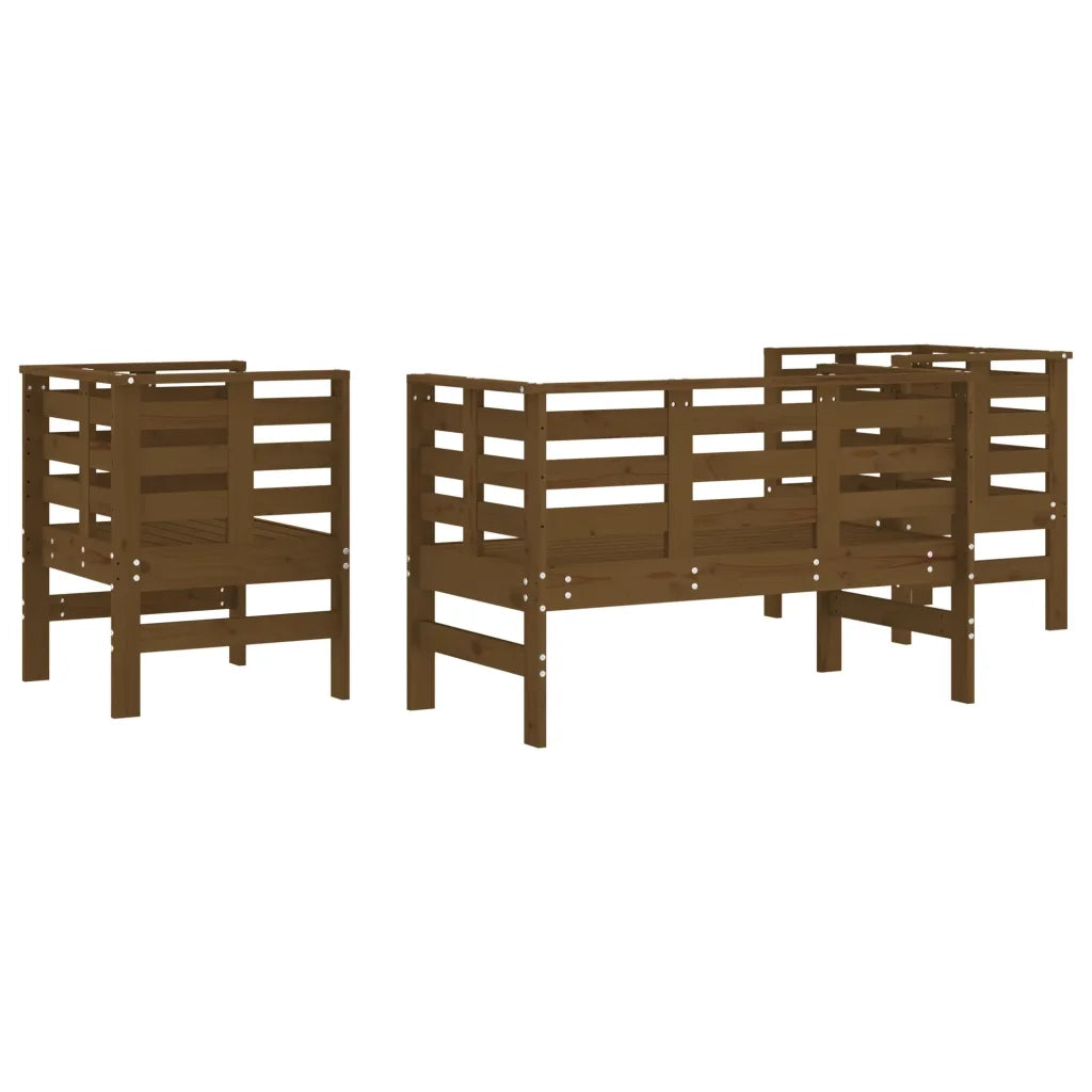 Set Salotto da Giardino 3 pz Ambra in Legno Massello di Pino 825145