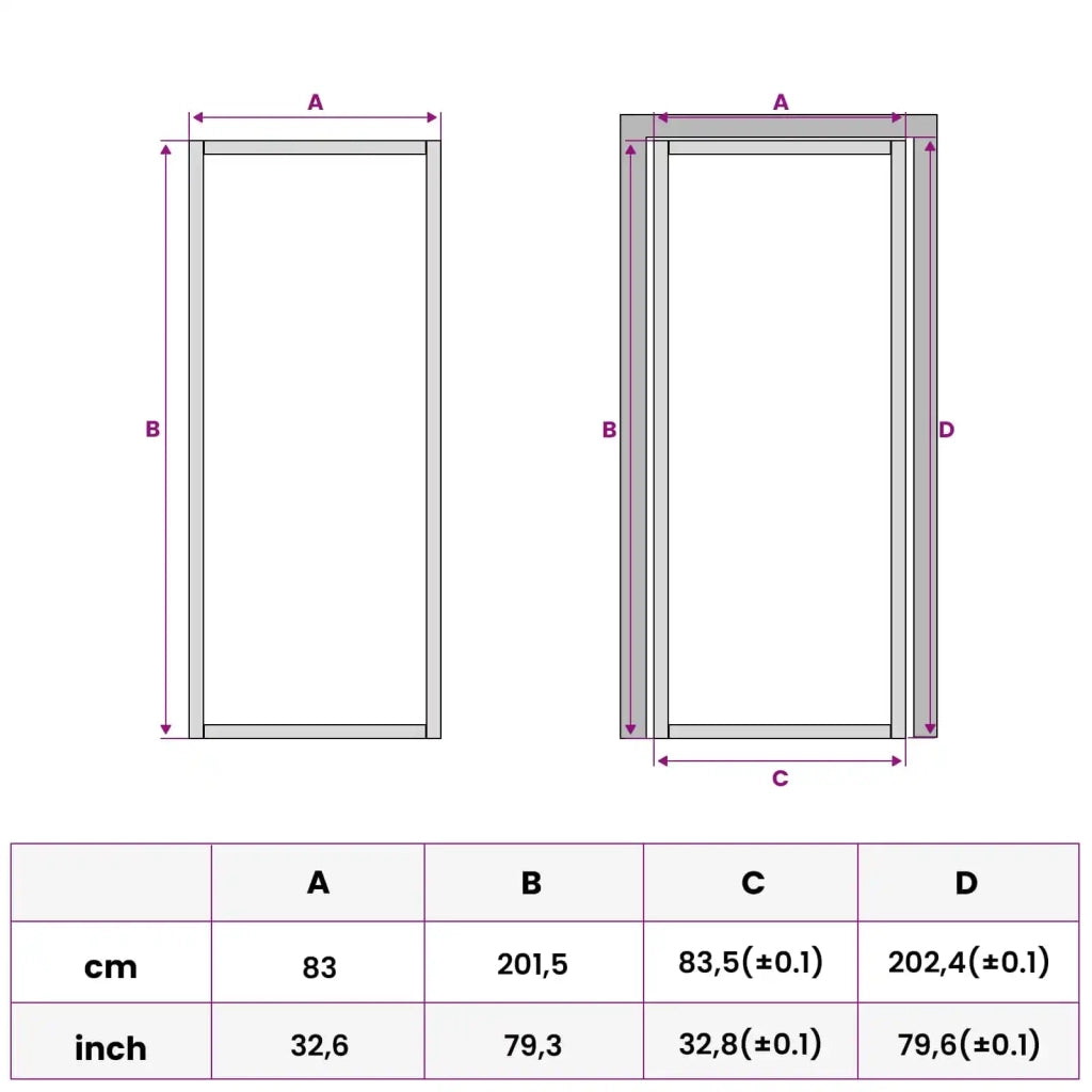 Porta Interna 83 x 201,5 cm Vetro Temperato e Alluminio 42054102