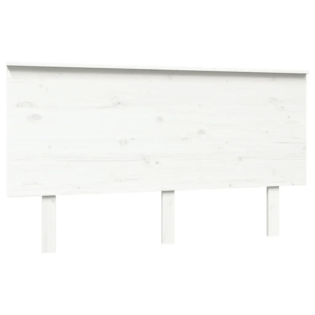 Testiera per Letto Bianca 144x6x82,5cm Legno Massello di Pino
