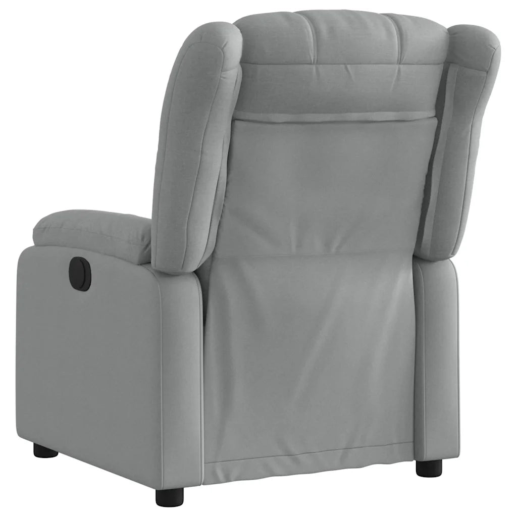 Poltrona | Sedia Relax reclinabile in tessuto grigio chiaro