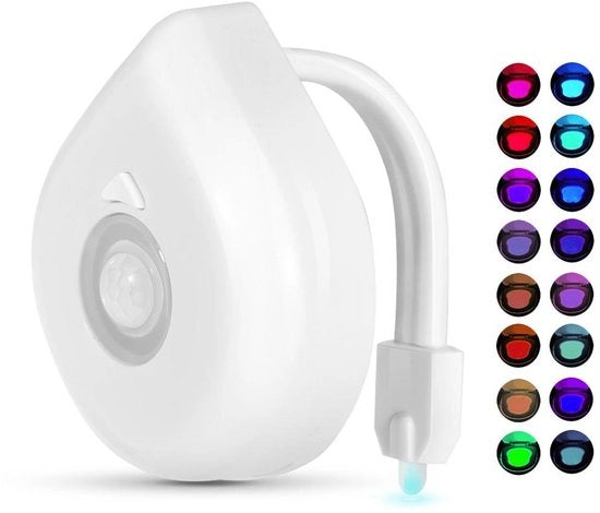 Lampada da bagno con sensore di movimento LED a 16 colori, luce notturna intensa (batterie non inclusa)