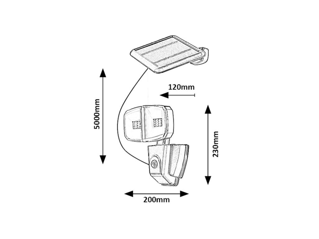 Faretto solare LED 12W sensore movimento Zlarin Rabalux