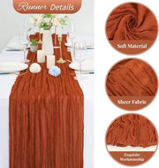 Set di 6 tovaglioli in terracotta, tovagliolo di stoffa in cotone, 55 x 180 cm, tovagliolo di stoffa, tovagliolo boho, tovagliolo per matrimonio, tovagliolo per festa di matrimonio, tovagliolo per festa di nozze, decorazione di tavola per festa di nozze