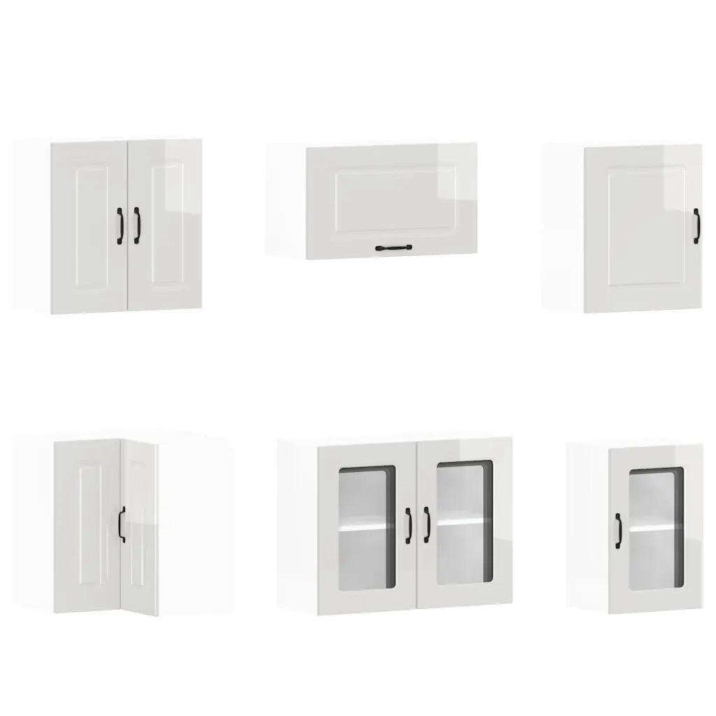 Set Mobili da Cucina 11 pz Kalmar Bianchi Lucido in Truciolato 3314913