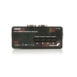 Startech.com kit switch kvm usb con audio e cavi 4 porte, colore nero - SV411KUSB