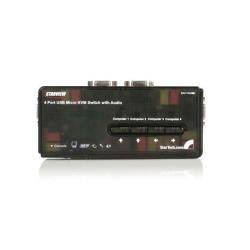 Startech.com kit switch kvm usb con audio e cavi 4 porte, colore nero - SV411KUSB