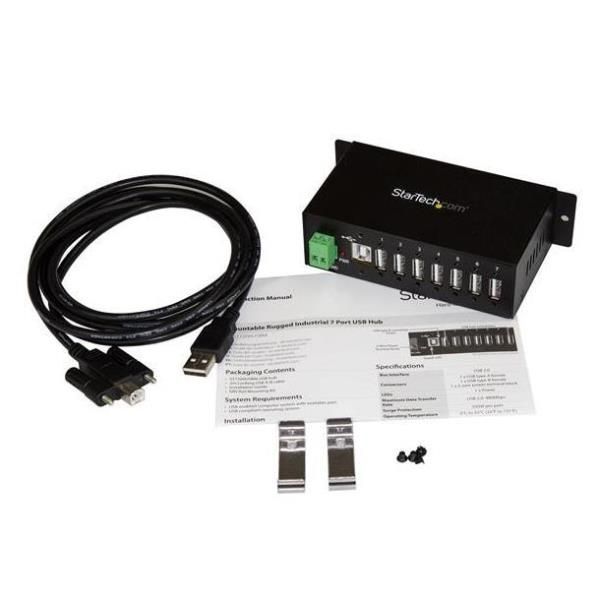 Startech.com hub usb industriale a 7 porte, predisposto per il montaggio - ST7200USBM