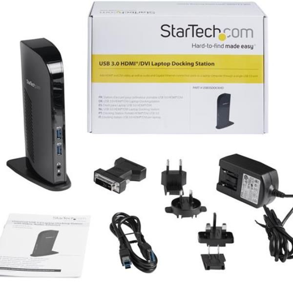 Startech.com docking station universale usb 3.0 per laptop dvi hdmi - dual-monitor con ethernet audio - USB3SDOCKHD