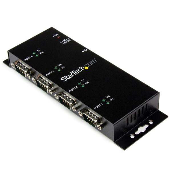 Startech.com hub adattatore seriale usb a db9 rs232 4 porte - guide din industriali e montabile a parete - ICUSB2324I