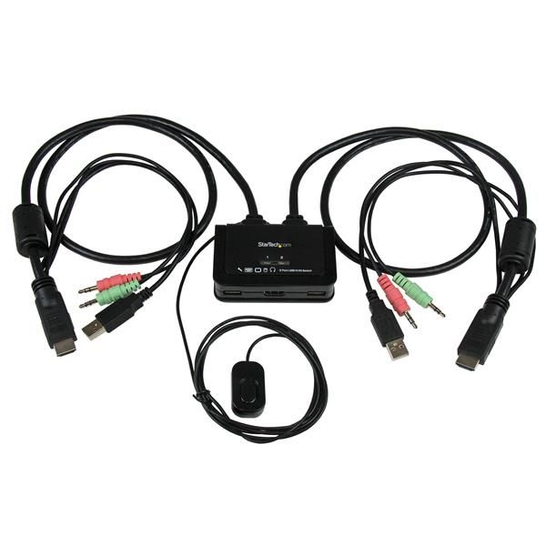 Startech.com switch kvm cavo hdmi usb 2 porte con audio e switch remoto – alimentazione usb - SV211HDUA