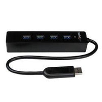 Startech.com hub portatile usb 3.0 superspeed a 4 porte - perno e concentratore per notebook o ultrabook usb 3.0 con cavo integrato - ST4300PBU3