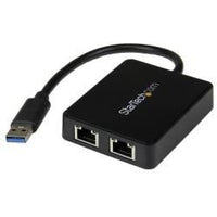Startech.com adattatore usb 3.0 a doppia porta ethernet gigabit (rj45) nic con porta usb integrata - USB32000SPT