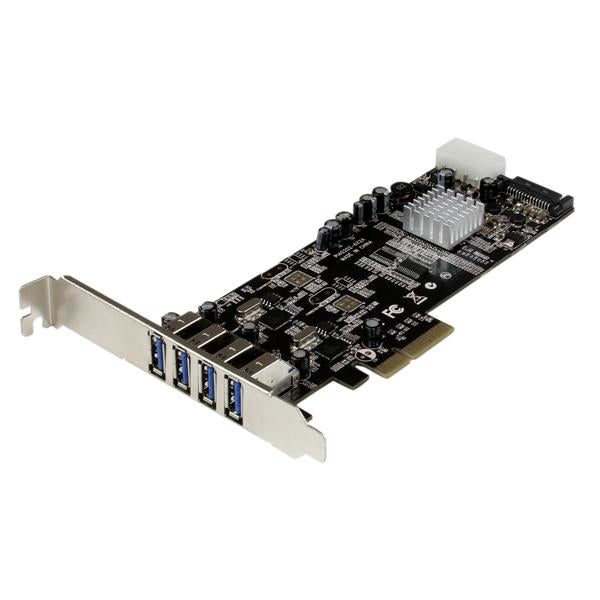 Startech.com adattatore scheda superspeed usb 3.0 con 4 porte pci express (pcie) con 2 canali da 5 gbps dedicati - uasp - alimentazione sata/lp4 - PEXUSB3S42V
