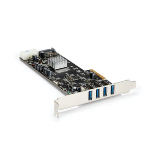 Startech.com adattatore scheda superspeed usb 3.0 con 4 porte pci express (pcie) con 4 canali da 5 gbps dedicati - uasp - alimentazione sata/lp4 - PEXUSB3S44V