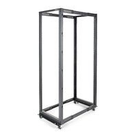 Startech.com server rack a 4 montanti 42u open frame, armadio rack di rete 19" con ruote, rack server per apparecchiature av/dati/media/it, quadro rack con ruote/piedini di livellamento o montaggio a pavimento - 4POSTRACK42