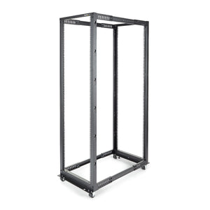 Startech.com server rack a 4 montanti 42u open frame, armadio rack di rete 19" con ruote, rack server per apparecchiature av/dati/media/it, quadro rack con ruote/piedini di livellamento o montaggio a pavimento - 4POSTRACK42