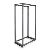Startech.com server rack a 4 montanti 42u open frame, armadio rack di rete 19" con ruote, rack server per apparecchiature av/dati/media/it, quadro rack con ruote/piedini di livellamento o montaggio a pavimento - 4POSTRACK42
