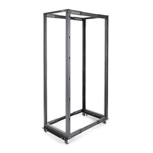 Startech.com server rack a 4 montanti 42u open frame, armadio rack di rete 19" con ruote, rack server per apparecchiature av/dati/media/it, quadro rack con ruote/piedini di livellamento o montaggio a pavimento - 4POSTRACK42