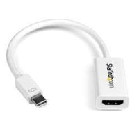 Startech.com adattatore mini displayport a hdmi attivo 2.0 4k 30hz - convertitore video mdp 1.2 a hdmi - dongle mini dp o thunderbolt 1/2 mac/pc a hdmi per monitor/tv/display - bianco - MDP2HD4KSW