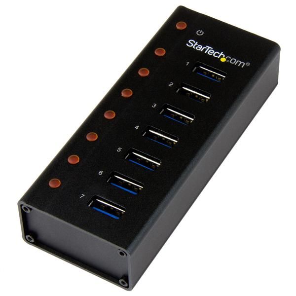 Startech.com hub usb 3.0 a 7 porte con case metallico - perno e concentratore usb 3.0 desktop/montabile a parete - ST7300U3M