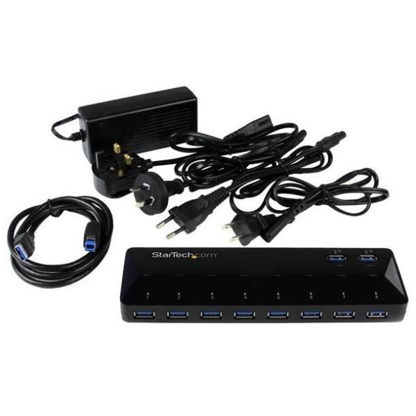 Startech.com hub usb 3.0 a 10 porte di ricarica e sincronizzazione - 2 porte x 1,5 amp - ST103008U2C